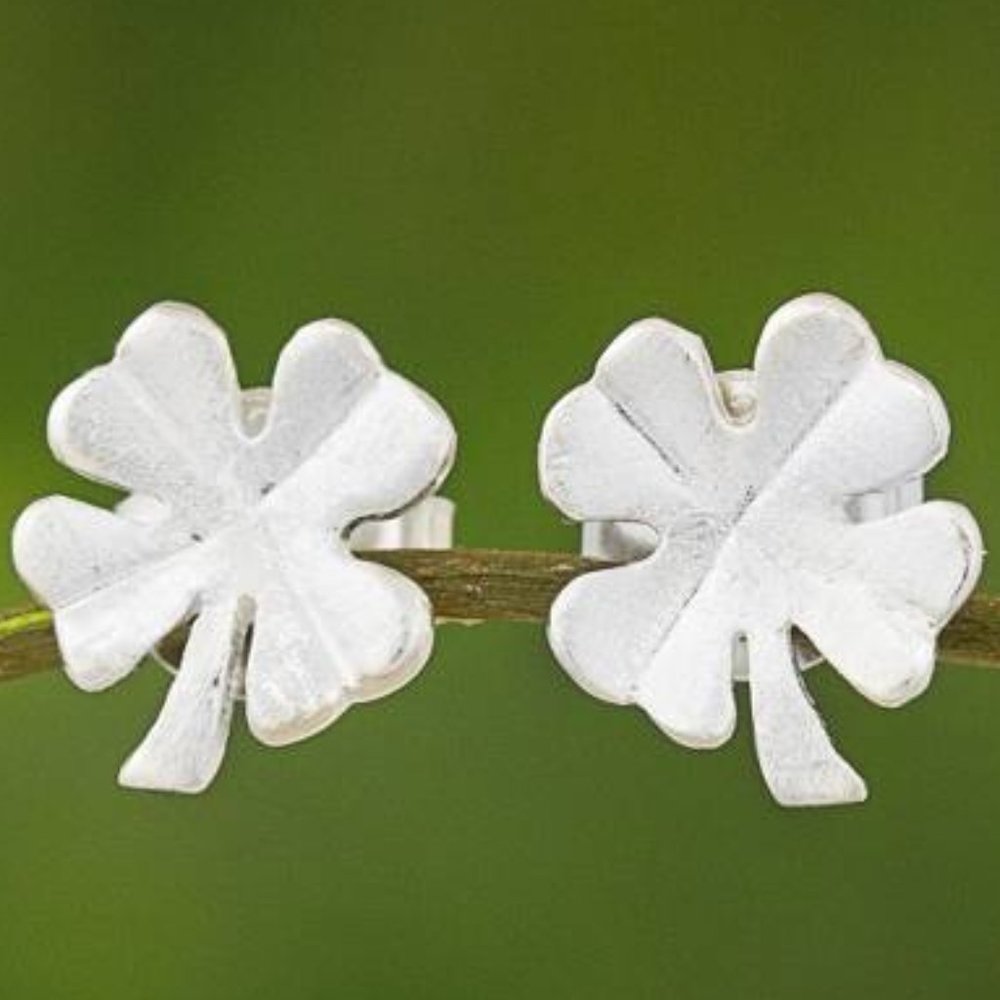 Sterling Silver Saint Patty's Lucky Irish 4 Leaf Clover